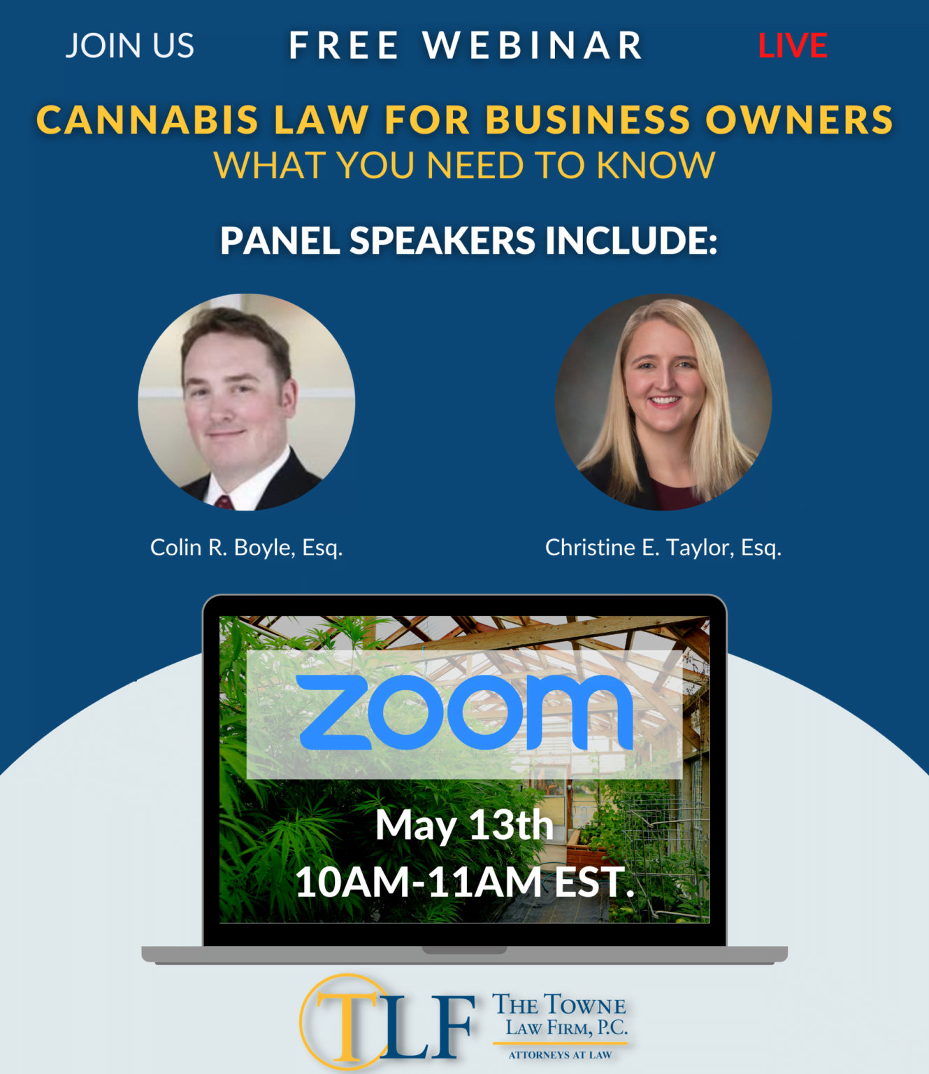 Cannabis Law Webinar e-Invite Digital Poster