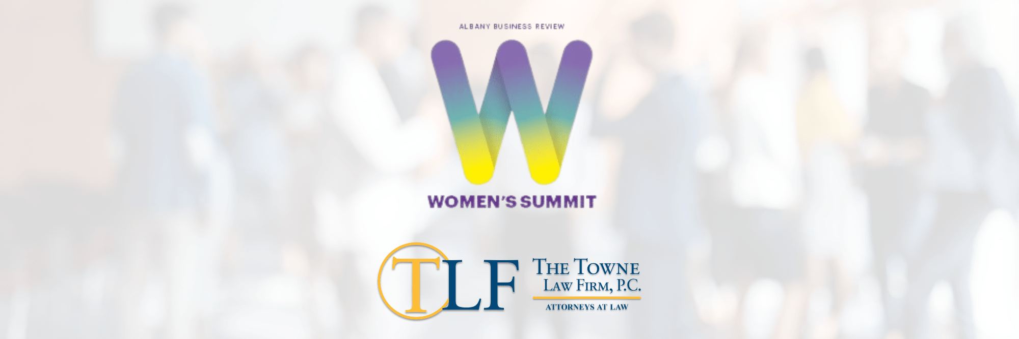 Albany Business Review's Women's summit Logo and The Towne Law Firm's Logo