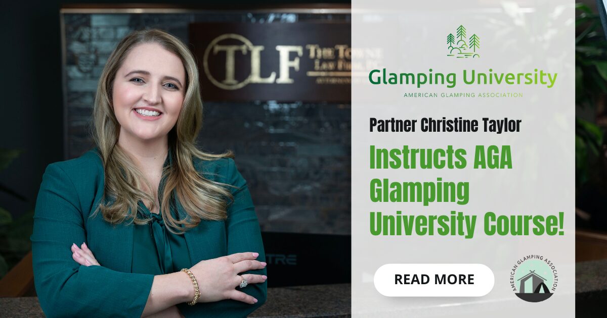 Partner Christine Taylor Instructs AGA Glamping University Course!