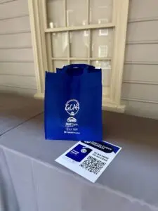 Greater Capital Association of REATLORS' trade show blue tote bag